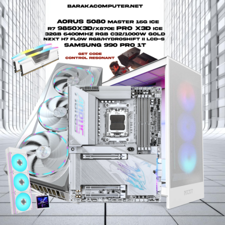 “5080/9850X3D/X870E″ICE RTX GAMING PC