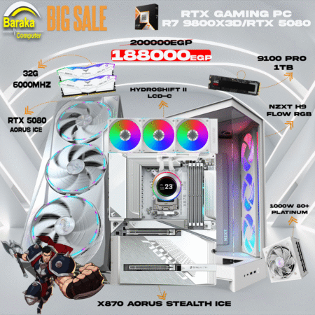 “5080/9800X3D/X870″STEALTH ICE RTX GAMING PC