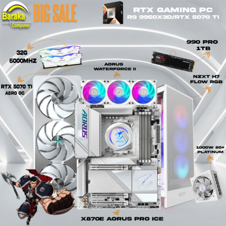 “5070 TI/9950X3D/X870E″ICE RTX GAMING PC